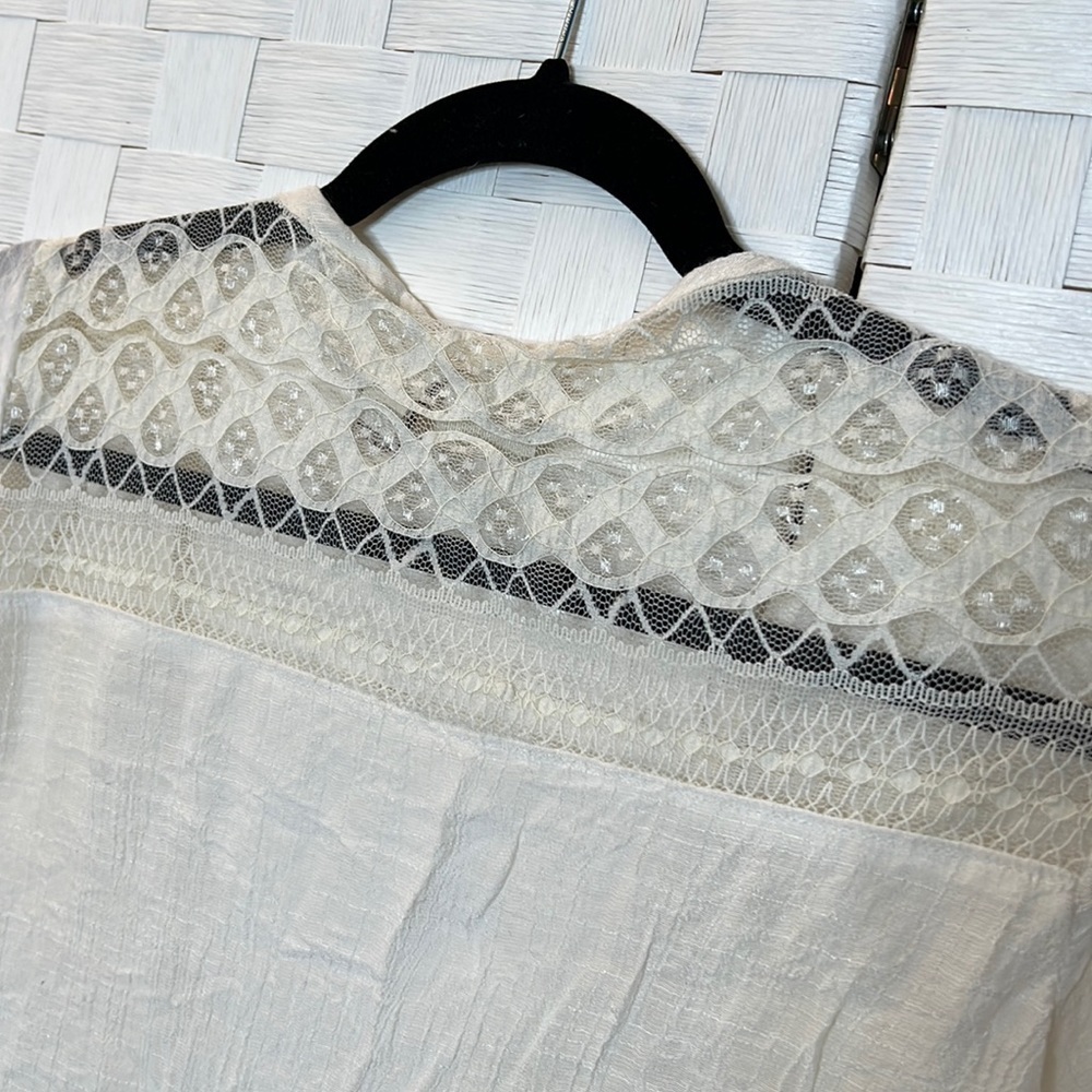 JUNIORS Mudd ivory blouse size M - Picture 8 of 9